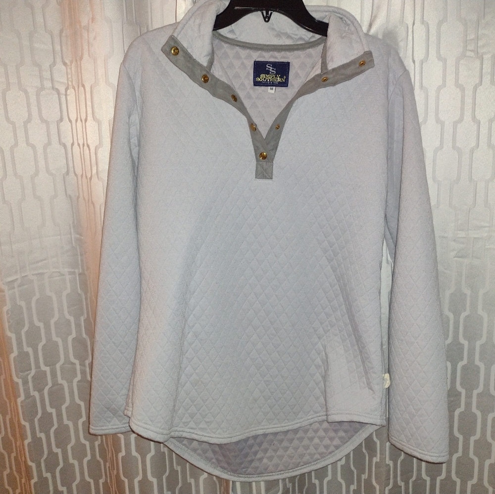 Simply Southern Pullover Size Medium Light Gray
